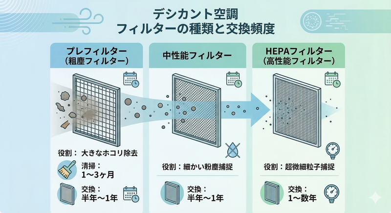 フィルターの種類と交換頻度の目安